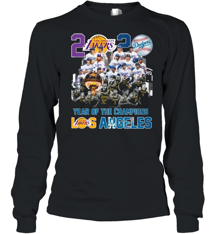 Dodgers Lakers 2020 World Champions Trophies Unisex Long Sleeve