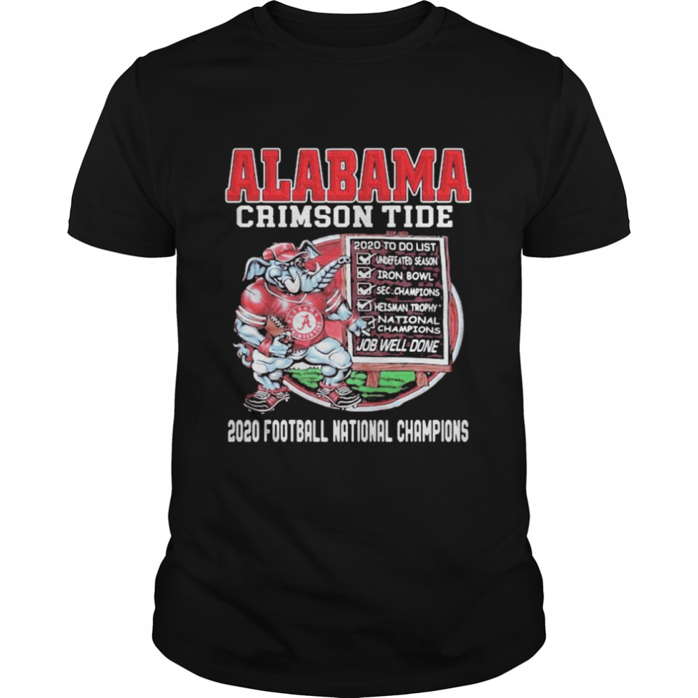 Alabama Crimon Tide 2020 Football National Champions Elephant shirt