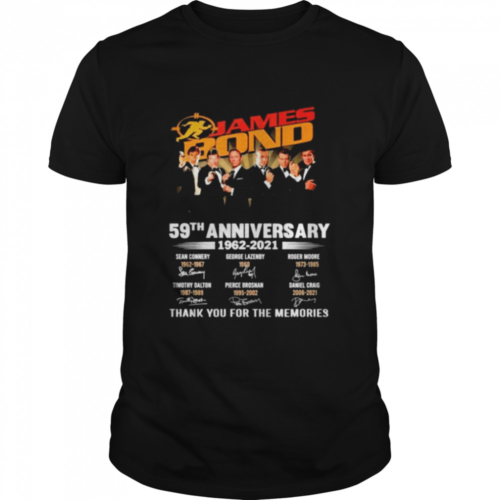 James Bond 59th anniversary 1962 2021 thank you for the memories shirt