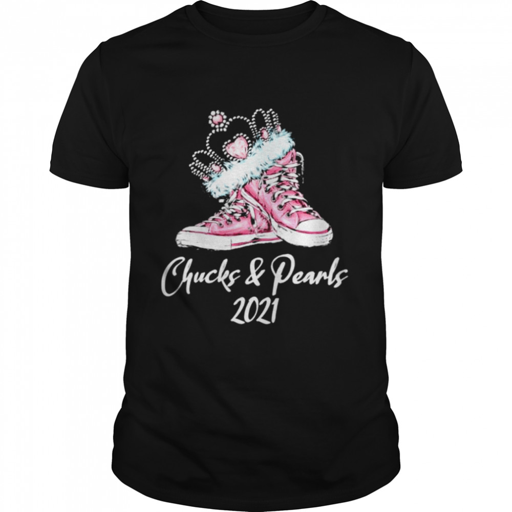Multicolor Chucks and Pearl 2021 Outfit Gift Chucks and Pearls 2021 Black Girl Magic Pink Gift Throw Pillow 18x18 