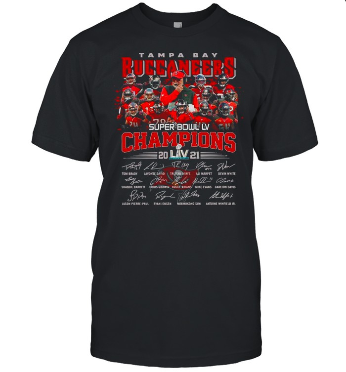 The Tampa Bay Buccaneers Team Football Players With Super Bowl Lv Champions  2021 Signatures shirt - Kingteeshop