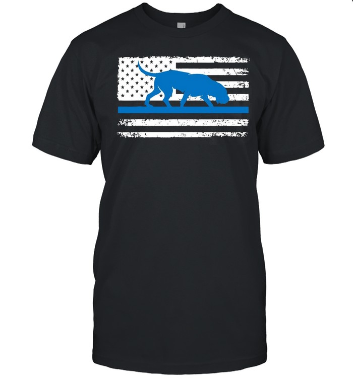 American Flag Bloodhound K9 Police Thin Blue shirt Classic Men's T-shirt