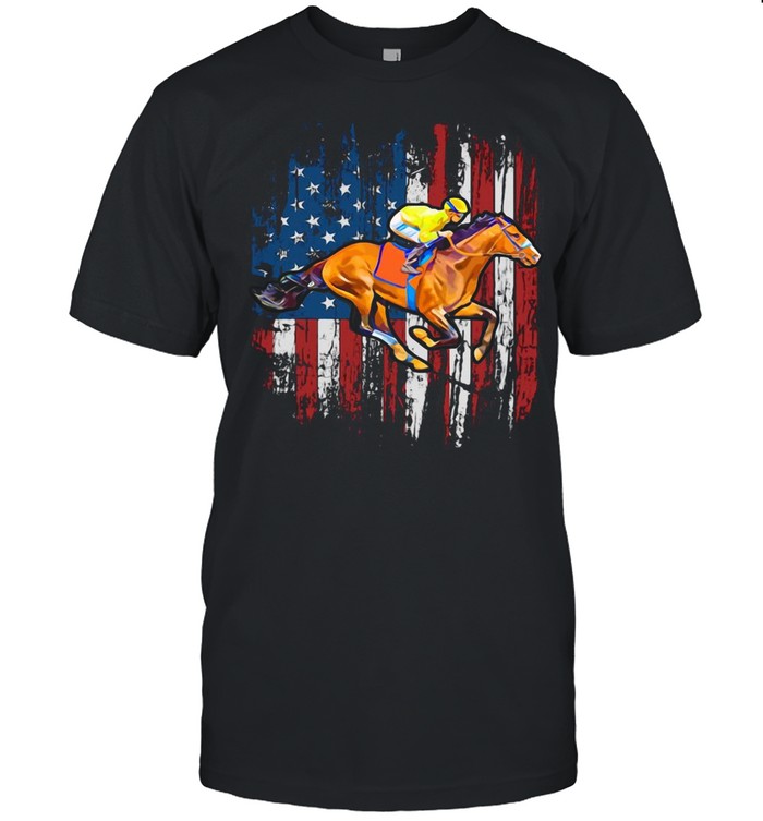 American Flag Horse Racing shirt Classic Men's T-shirt