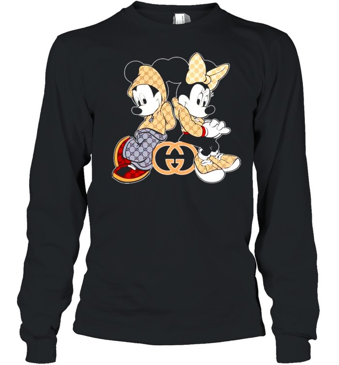 Mickey Mouse and Minnie wear Gucci shirt - Kingteeshop
