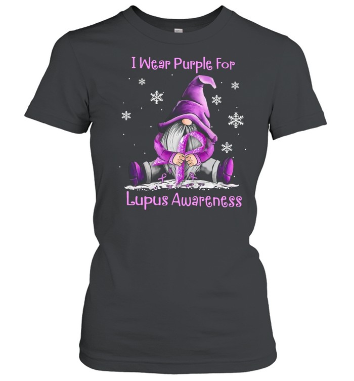 The Gnome I Wear Purple For Lupus Awareness shirt Classic Women's T-shirt