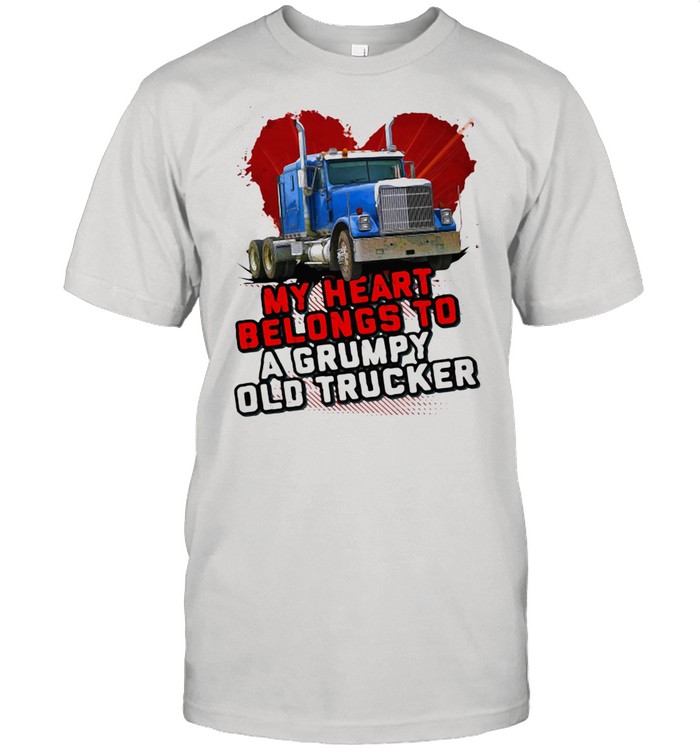 My Heart Belongs To A Grumpy Old Trucker  Classic Men's T-shirt