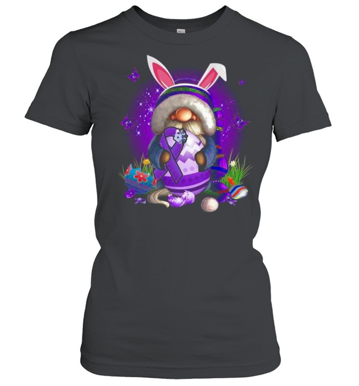 Bunny Gnome Hug Purple Lupus Awareness Happy Easter 2021 shirt Classic Women's T-shirt