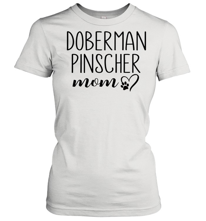Dog Paw Print Heart Doberman Pinscher Mom shirt Classic Women's T-shirt