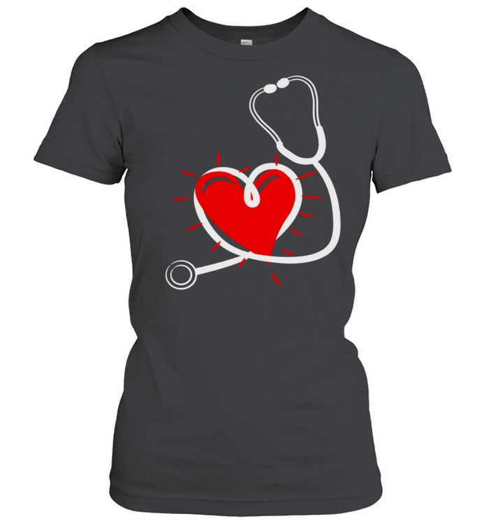 Stethoscope with a heart for nurses doctors carers shirt Classic Women's T-shirt