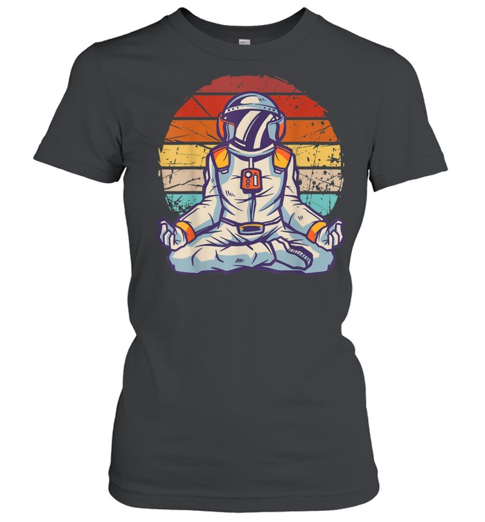Vintage astronaut in a meditation space yoga shirt Classic Women's T-shirt