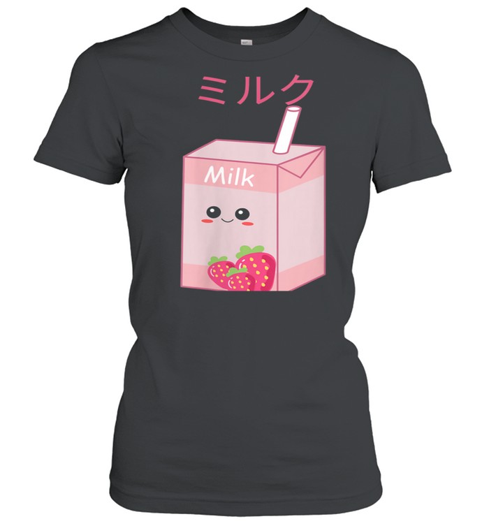 Womens Retro 90s Japanese Kawaii Strawberry Milk Shake Carton shirt Classic Women's T-shirt