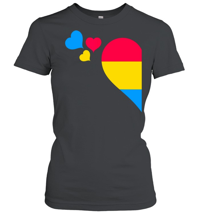 Pansexual Pride LGBT Heart Lesbian Gay Couple Valentine Day shirt Classic Women's T-shirt
