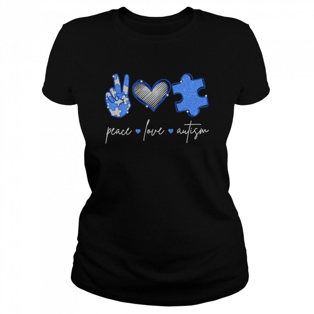 Peace love Autism shirt Classic Women's T-shirt