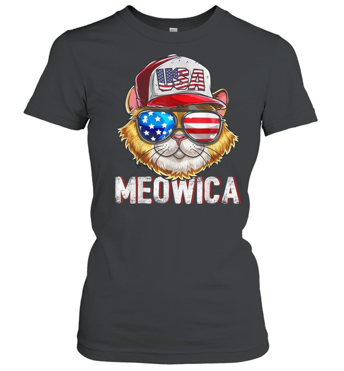 USA Cat Meowica Independence Day 4th Of July shirt Classic Women's T-shirt