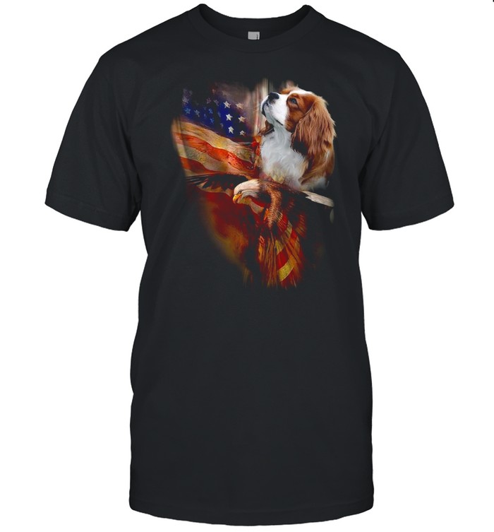 Eagle Cavalier King Charles Spaniel American Wings Happy 4th Of July  Classic Men's T-shirt