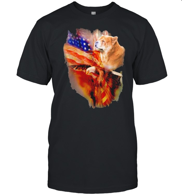 Eagle Chow Chow Collie American Wings Happy 4th Of July  Classic Men's T-shirt
