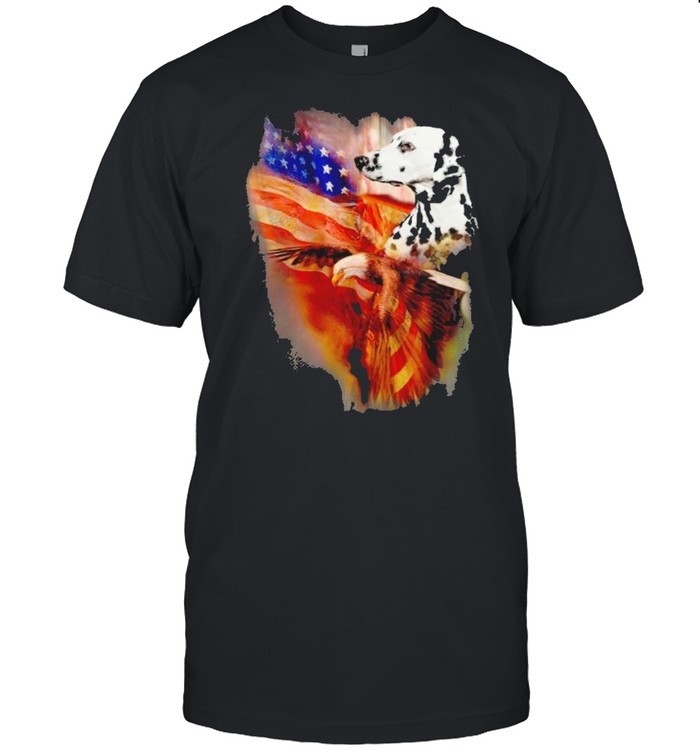 Eagle Dalmatian American Wings Happy 4th Of July  Classic Men's T-shirt
