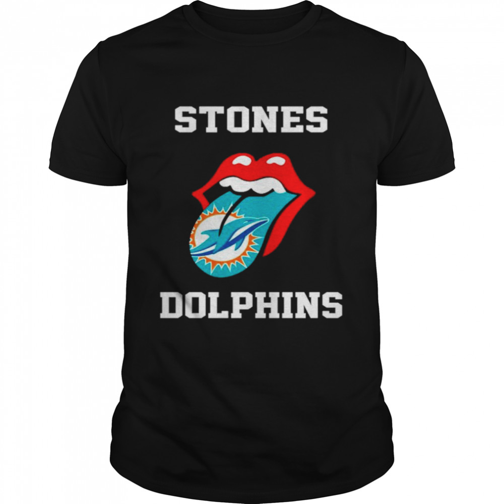 The Rolling Stones Miami Dolphins lips shirt