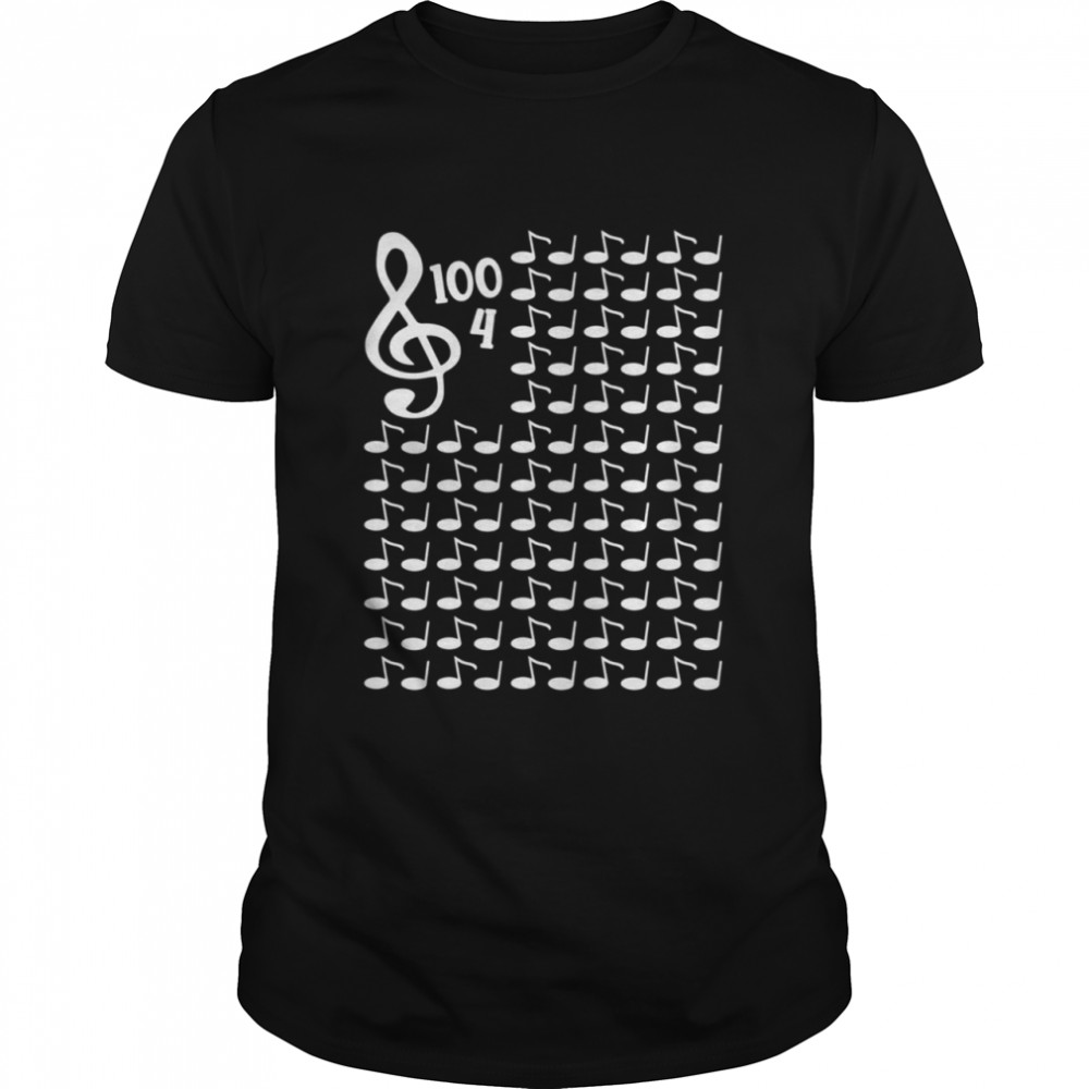 100th Day of School Musical Notes Music Student Teacher Shirt