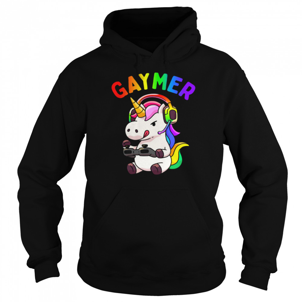 Gaymer Gay Pride Flag Lgbt Gamer Lgbtq Gaming Unicorn Shirt Kingteeshop