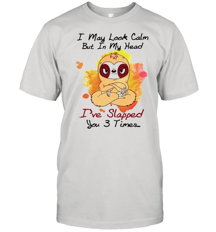 Sloth I may look calm but in my head Ive slapped you 3 times shirt