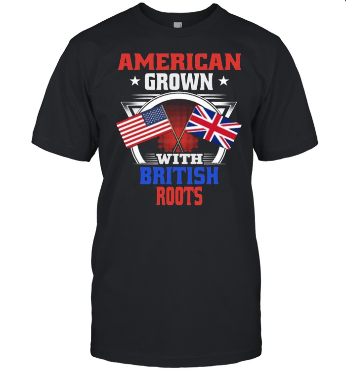 American Grown British Roots Great Britain America Flag  Classic Men's T-shirt
