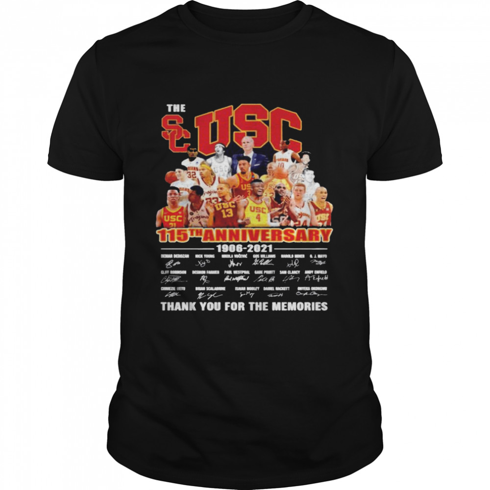 The USC Trojans men’s basketball 115th anniversary 1906 2021 thank you for the memories shirt