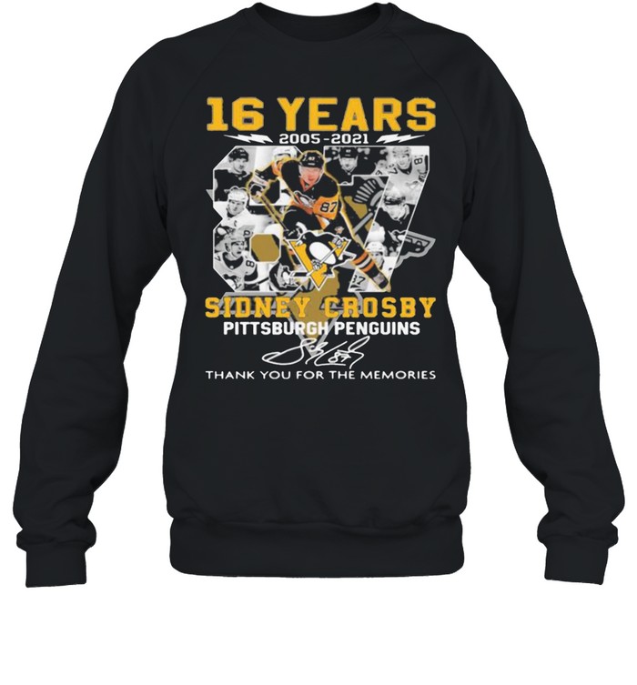 16 Years 2005 2021 Sidney Crosby Pittsburgh Penguins Thank You For The  Memories Signature Shirt - Online Shoping