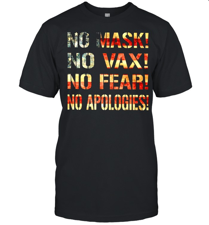 No Mask No Wax No Fear No Apologies American Flag Classic Men's T-shirt