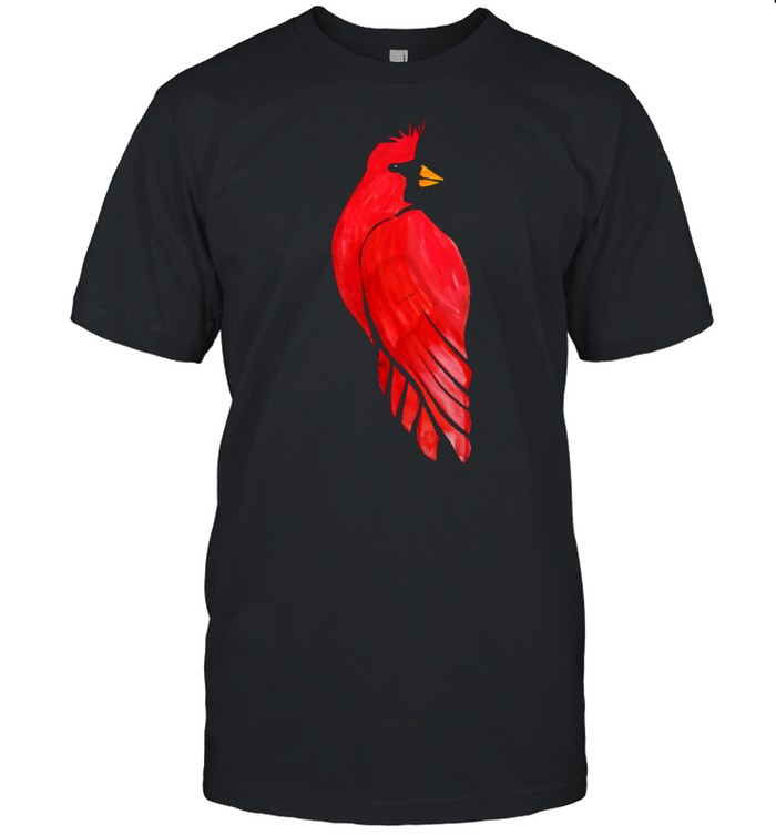 Womens Red Cardinal Bird Watercolor shirt