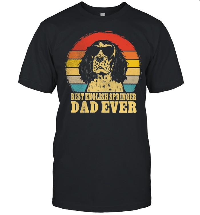 Best English springer dad ever sunset retro shirt Classic Men's T-shirt