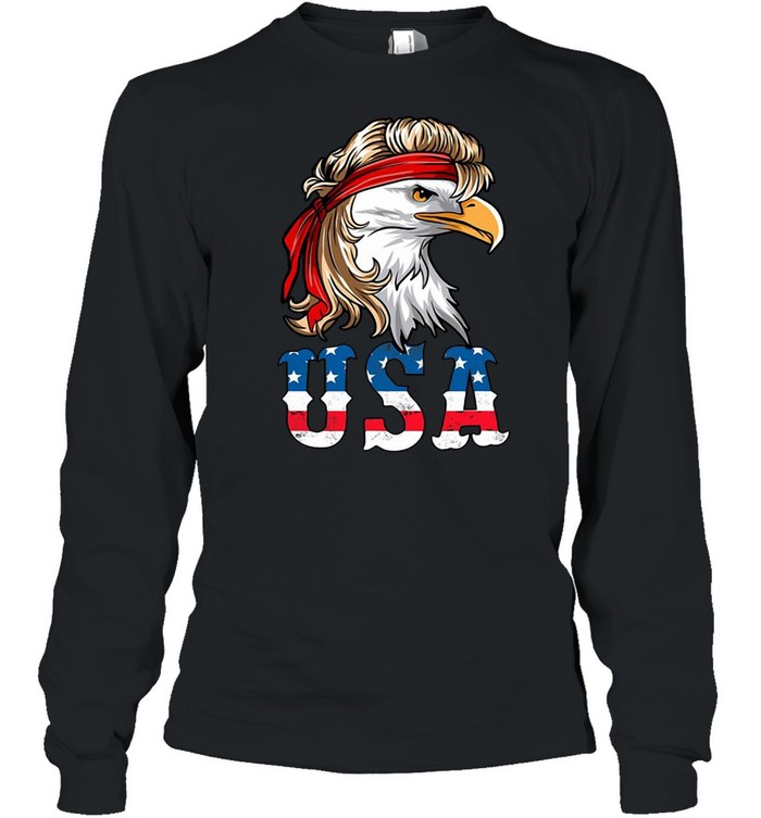 4Th Of July American Flag USA Patriotic Eagle Pride T-shirt Long Sleeved T-shirt
