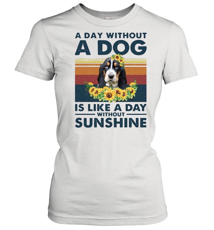 A Day Without A Dog Is Like A Day Without Sunshine Basset Hound Vintage Classic Women's T-shirt