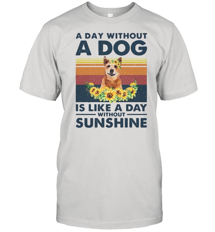 A Day Without A Dog Is Like A Day Without Sunshine Red Heeler Vintage Classic Men's T-shirt