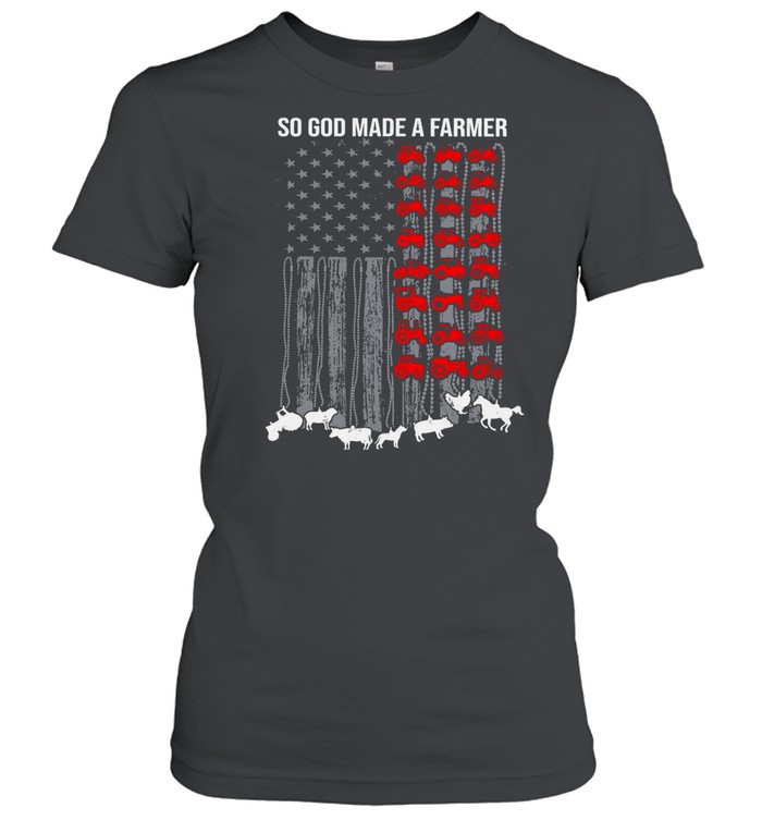 American Flag So God Made A Farmer T-shirt Classic Women's T-shirt