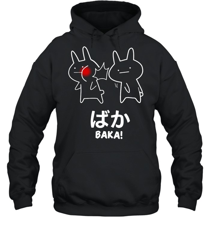Anime Baka Rabbit Slap Black T-shirt Unisex Hoodie