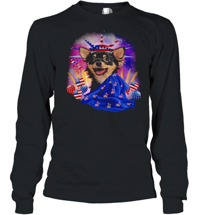 Chihuahua Independence Liberty For Chihuahua Lover T-shirt Long Sleeved T-shirt
