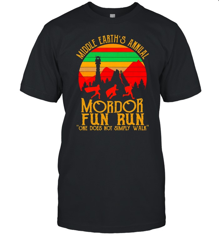 Good Mordor Fun Run One Does Not Simply Walk Vintage Retro T-shirt Classic Men's T-shirt