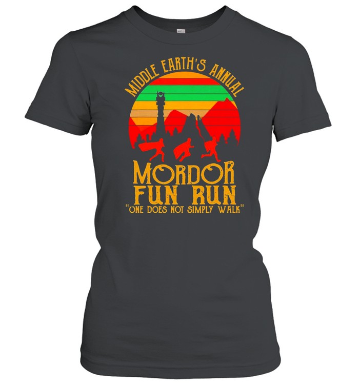 Good Mordor Fun Run One Does Not Simply Walk Vintage Retro T-shirt Classic Women's T-shirt