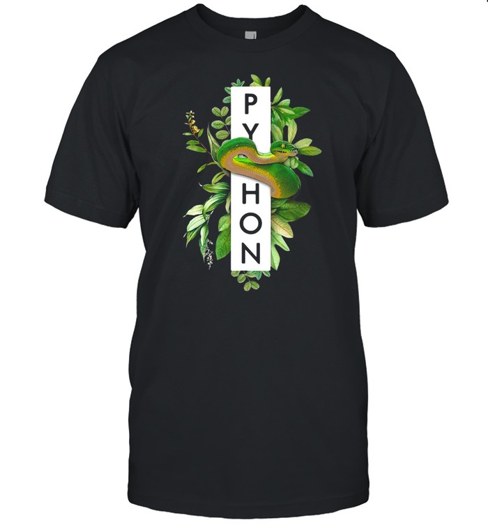 Green Tree Python Tropical Plant Print T-shirt Classic Men's T-shirt