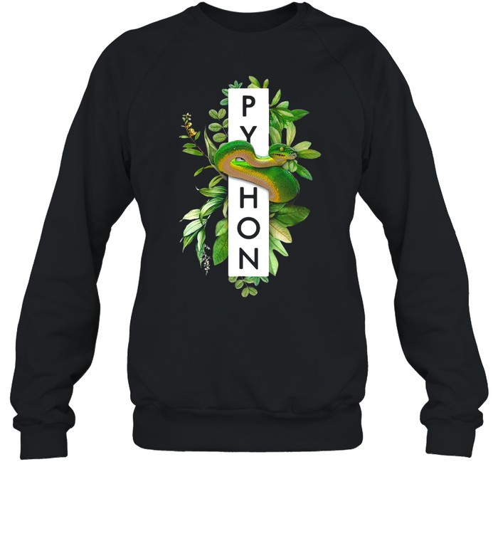 Green Tree Python Tropical Plant Print T-shirt Unisex Sweatshirt