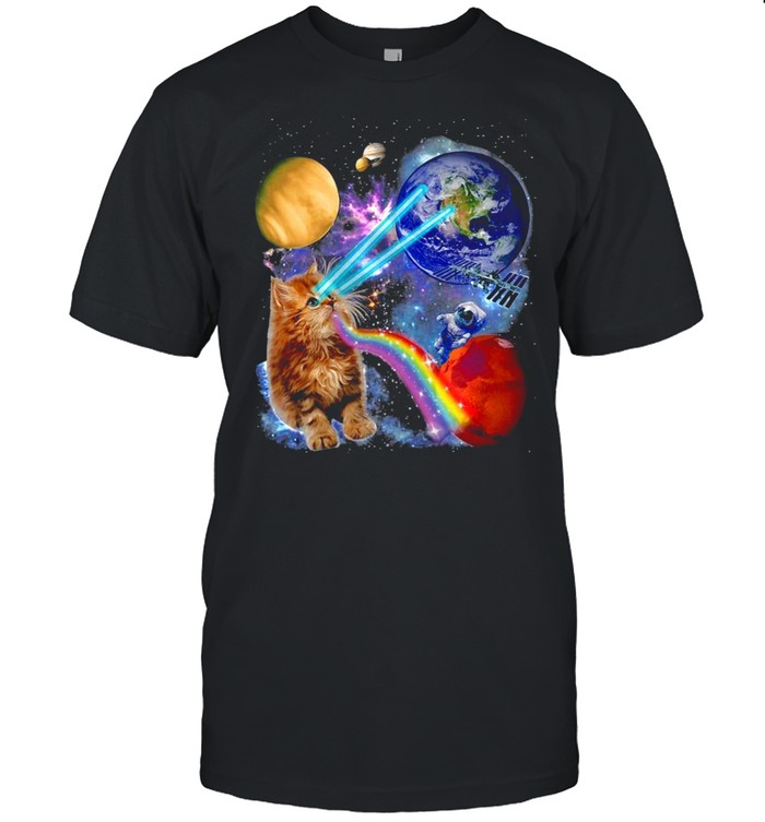 Laser Cat Cute Space Cat Kitten Laser Eyes T-shirt Classic Men's T-shirt
