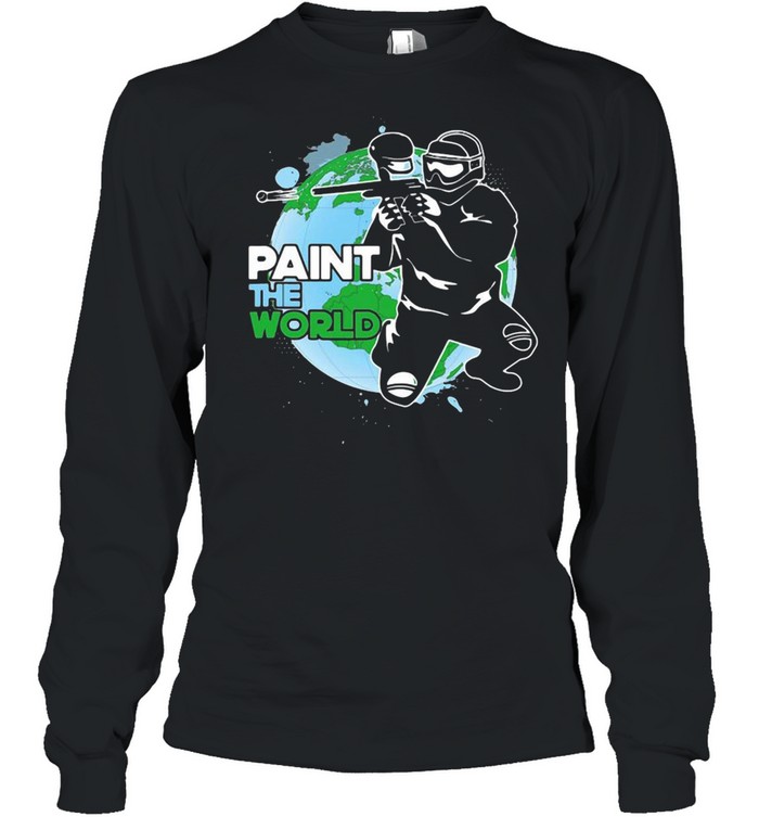 Paintball Paint The World Player Gamer T-shirt Long Sleeved T-shirt