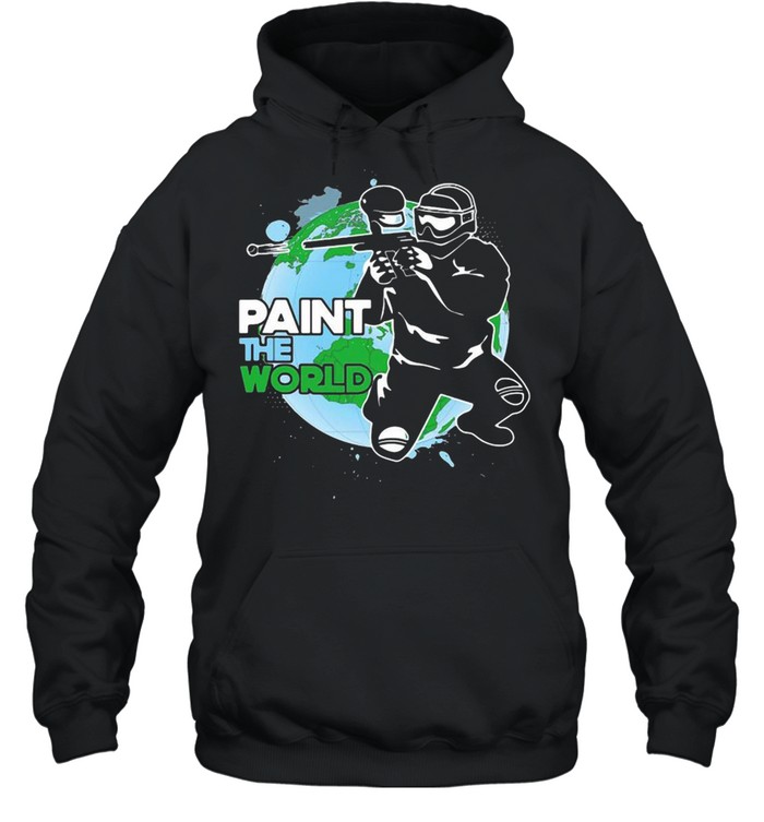 Paintball Paint The World Player Gamer T-shirt Unisex Hoodie