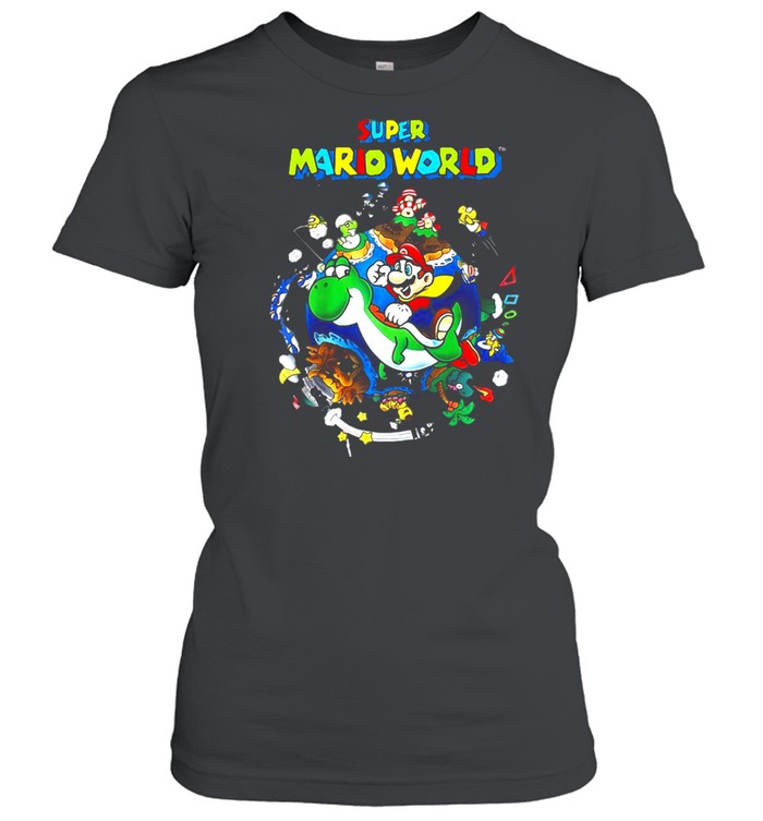 Super Mario World Yoshi And Mario Around The World Raglan Baseball T-shirt Classic Women's T-shirt