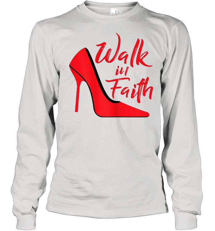 Walk In Faith Based Apparel Plus Size Christian Believer T-shirt Long Sleeved T-shirt