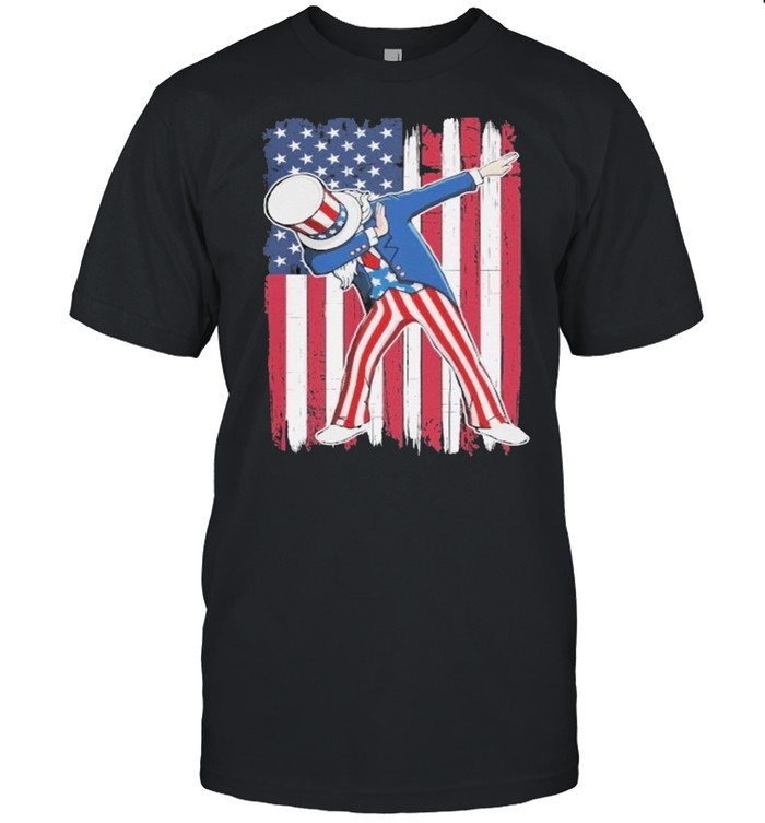 Los Angeles Dodgers MLB Baseball Dabbing Uncle Sam The Fourth Of July Shirt