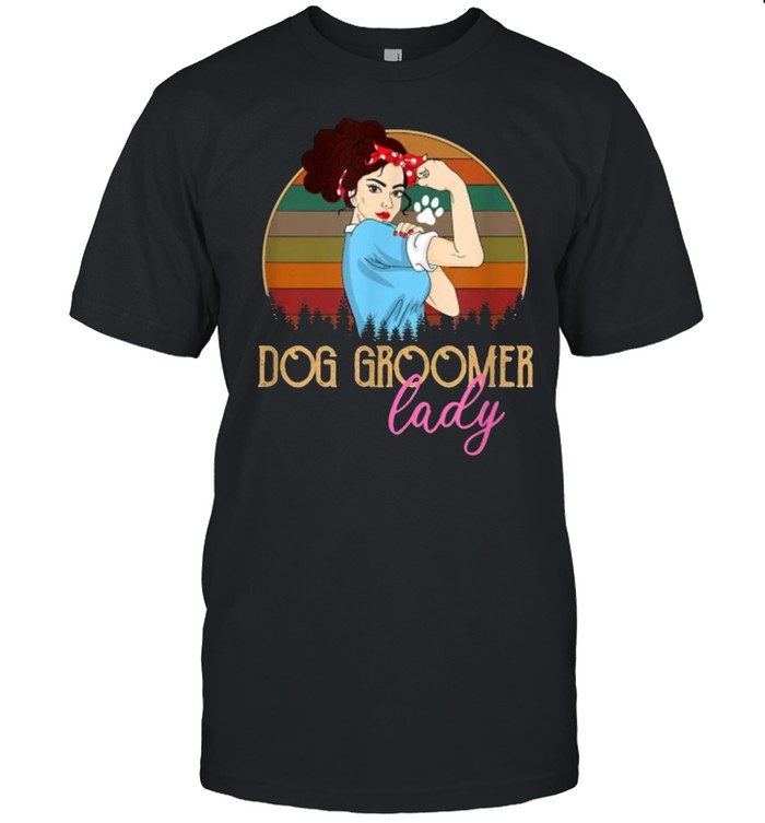 Dog groomer lady, Vintage T- Classic Men's T-shirt