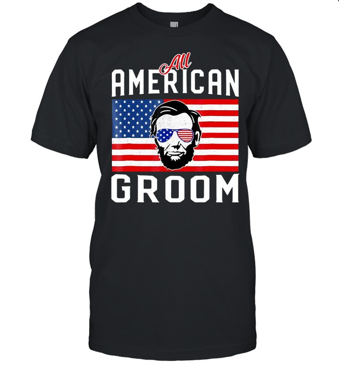 American Flag Groom July 4Th Bachelor Wedding Party  Classic Men's T-shirt