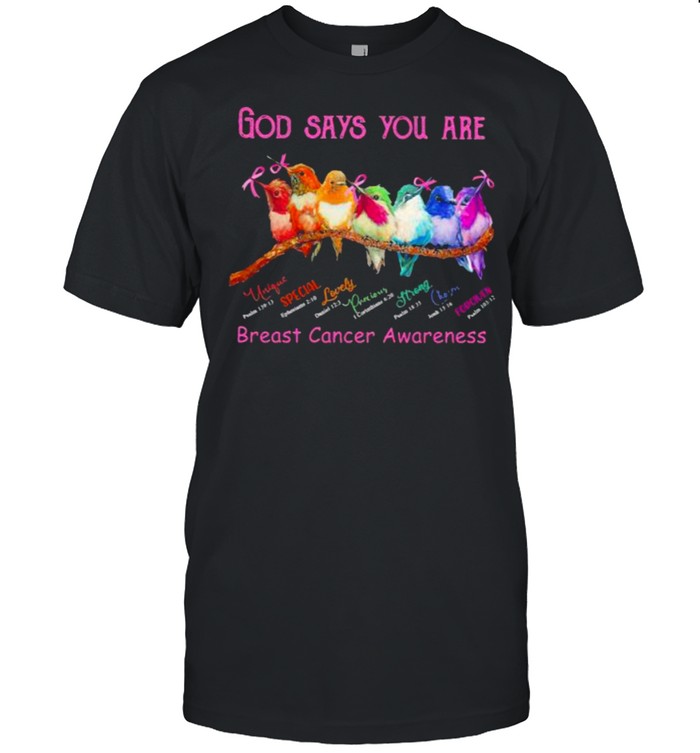 God Says You Are Breast Cancer Awareness Bird  Classic Men's T-shirt